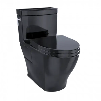 TOTO Aimes WASHLET+ One-Piece Elongated 1.28 GPF Universal Height Skirted Toilet with CEFIONTECT, Cotton White MS626124CEFG#01 - EverFlow Bidets