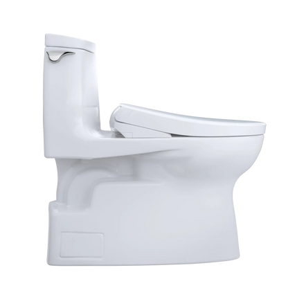 TOTO Carlyle II 1G One-Piece 1.0 GPF Universal Height Toilet and S7A Bidet Seat MW6144736CUFG#01 - EverFlow Bidets