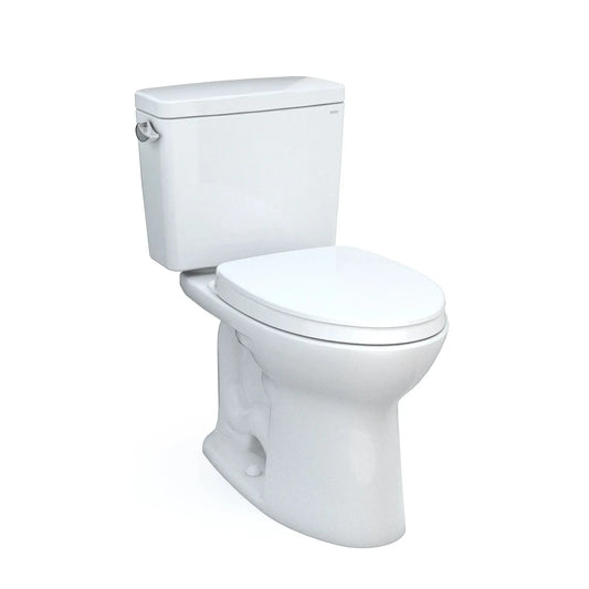 TOTO Drake Two-Piece Elongated 1.28 GPF Universal Height TORNADO FLUSH Toilet with CEFIONTECT and SoftClose Seat, WASHLET+ Ready, Cotton White MS776124CEFG#01