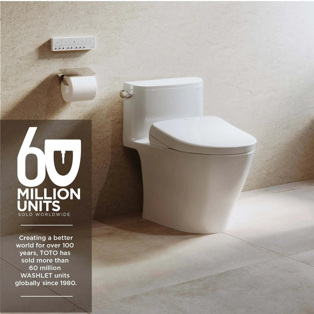 Over 60 million TOTO WASHLET bidet seats sold worldwide