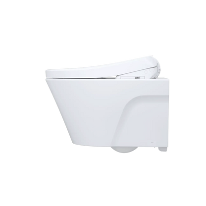 TOTO AP Wall-Hung Toilet with S7 Contemporary Bidet Seat and DuoFit In-Wall 0.9 and 1.28 GPF Dual-Flush Tank System, Matte Silver CWT4264726CMFG#MS - EverFlow Bidets