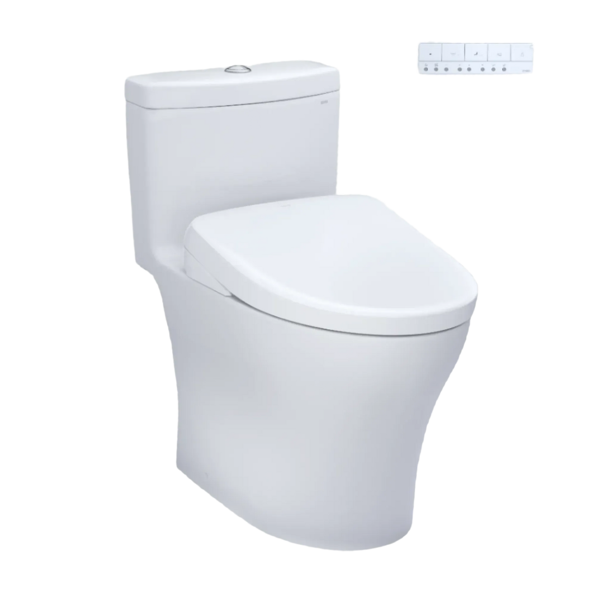 TOTO Aquia IV One-Piece Dual Flush 1.28 and 0.9 GPF Universal Height Toilet with S7A Bidet Seat MW6464736CEMFGN#01 - EverFlow Bidets
