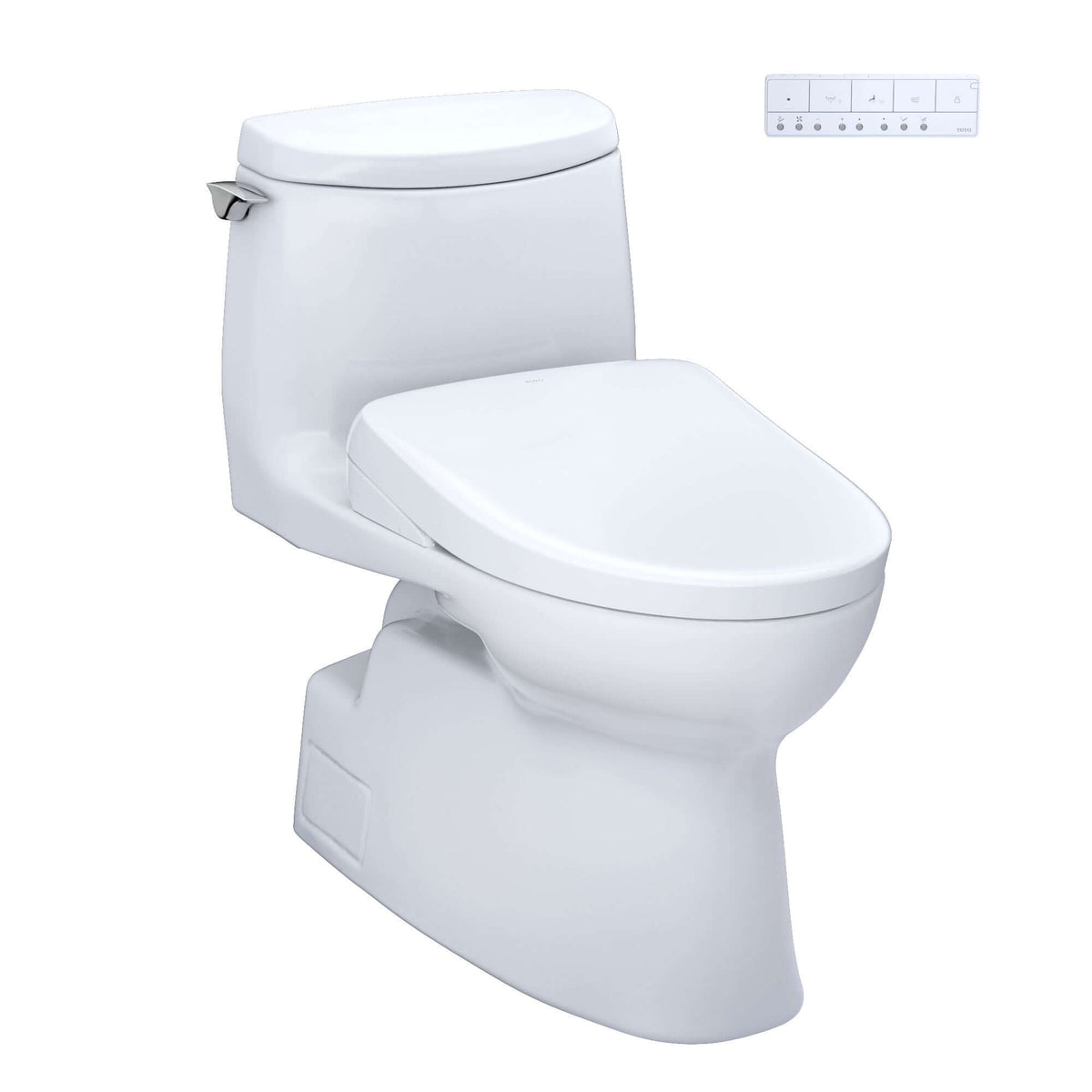TOTO Carlyle II 1G One-Piece 1.0 GPF Universal Height Toilet with S7 Contemporary Bidet Seat MW6144726CUFG#01 - EverFlow Bidets