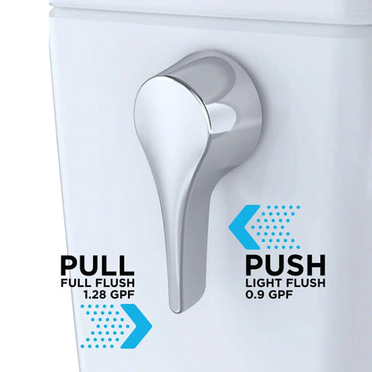 TOTO Aquia IV Cube Two-Piece Dual Flush 1.28 and 0.9 GPF Universal Height Toilet with S7 Contemporary Bidet Seat MW4364726CEMFGN#01 - EverFlow Bidets