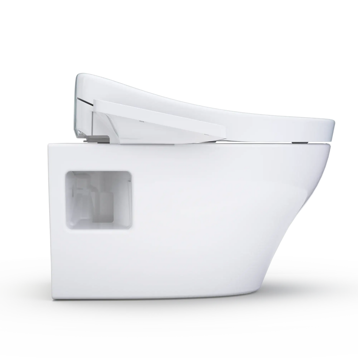 TOTO WASHLET+ EP Wall-Hung Elongated Toilet and WASHLET S2 Bidet Seat and DuoFit® In-Wall 0.9 and 1.28 GPF Dual-Flush Tank System, Matte Silver CWT4283346CMFG#MS
