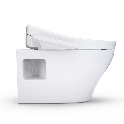 TOTO WASHLET+ EP Wall-Hung Elongated Toilet and WASHLET S2 Bidet Seat and DuoFit® In-Wall 0.9 and 1.28 GPF Dual-Flush Tank System, Matte Silver CWT4283346CMFG#MS