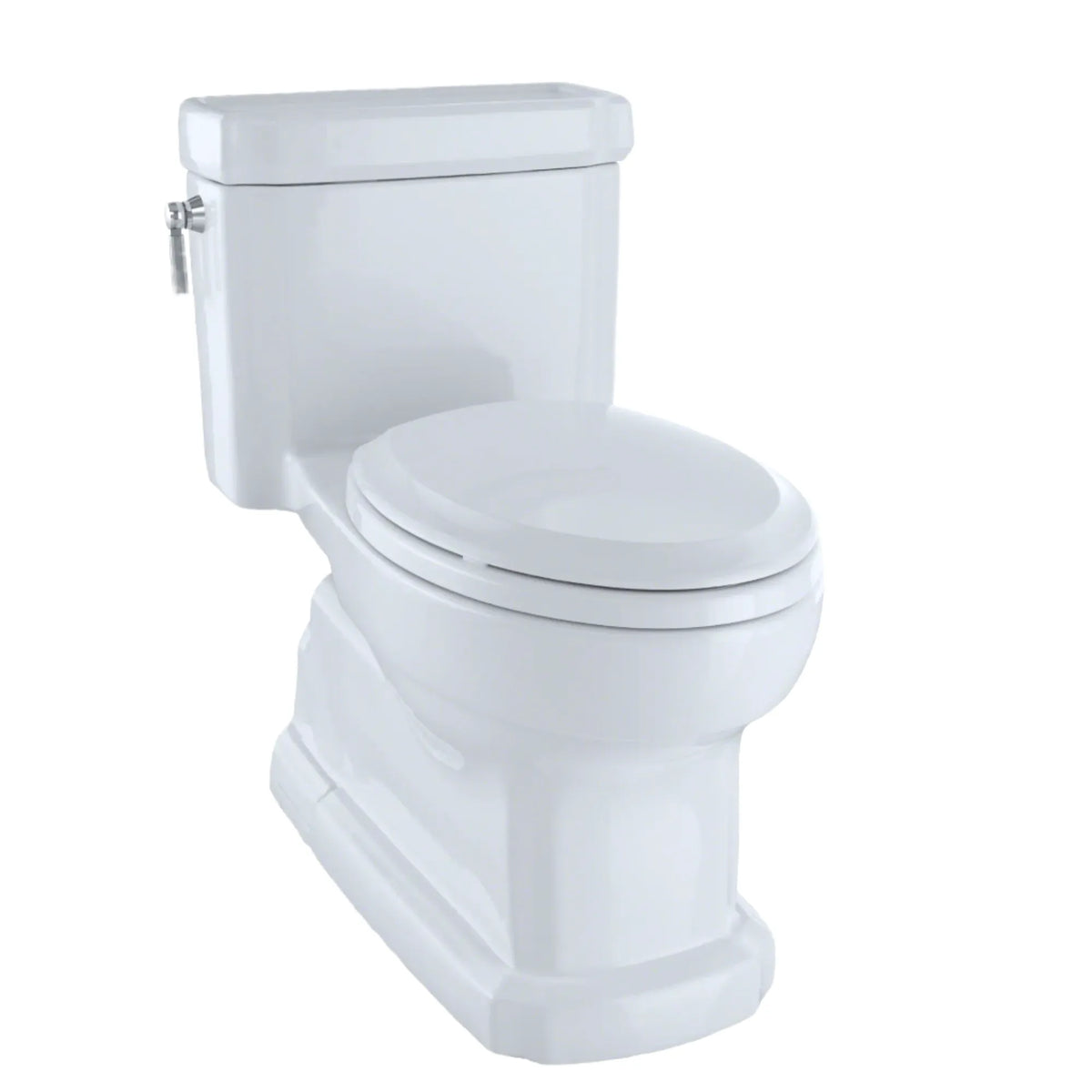 TOTO Eco Guinevere Elongated 1.28 GPF Universal Height Skirted Toilet CEFIONTECT SoftClose Seat Cotton White MS974224CEFG#01