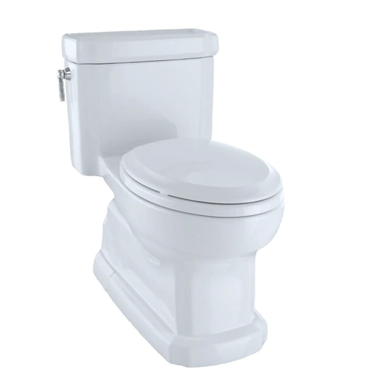 TOTO Eco Guinevere Elongated 1.28 GPF Universal Height Skirted Toilet CEFIONTECT SoftClose Seat Cotton White MS974224CEFG#01
