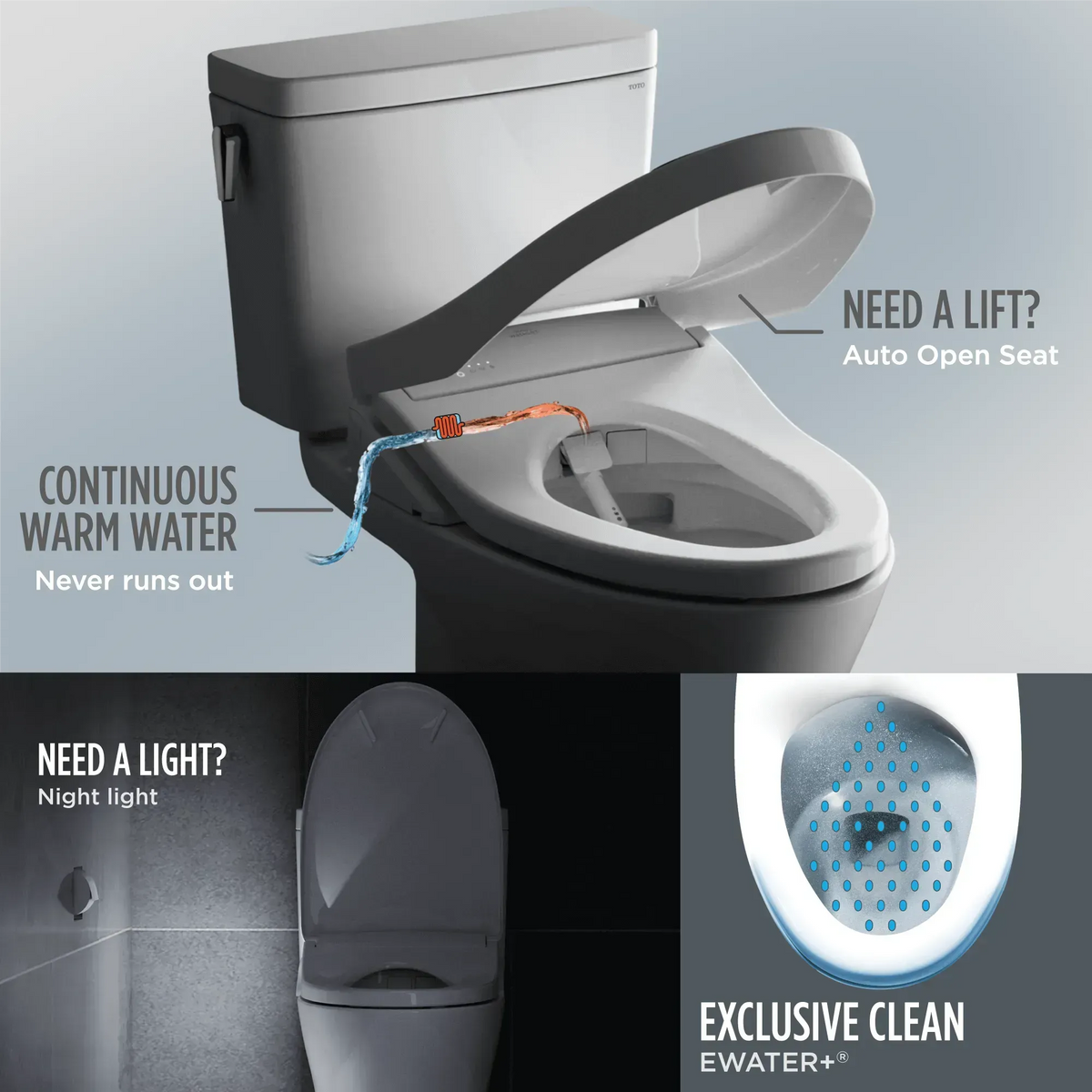 TOTO AP Wall-Hung Toilet with S7 Contemporary Bidet Seat and DuoFit In-Wall 0.9 and 1.28 GPF Dual-Flush Tank System, Matte Silver CWT4264726CMFG#MS - EverFlow Bidets