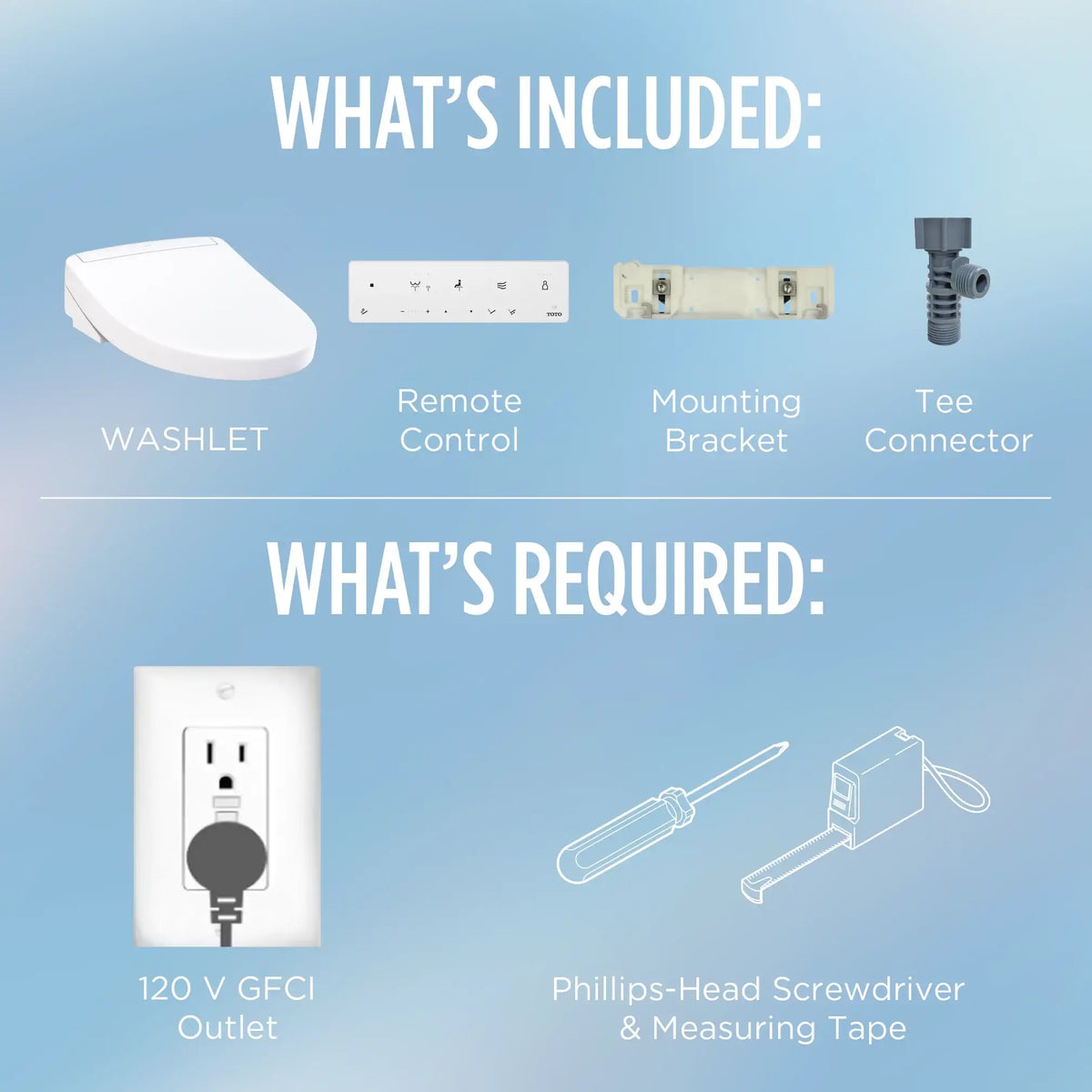 TOTO Washlet Wtat's Included