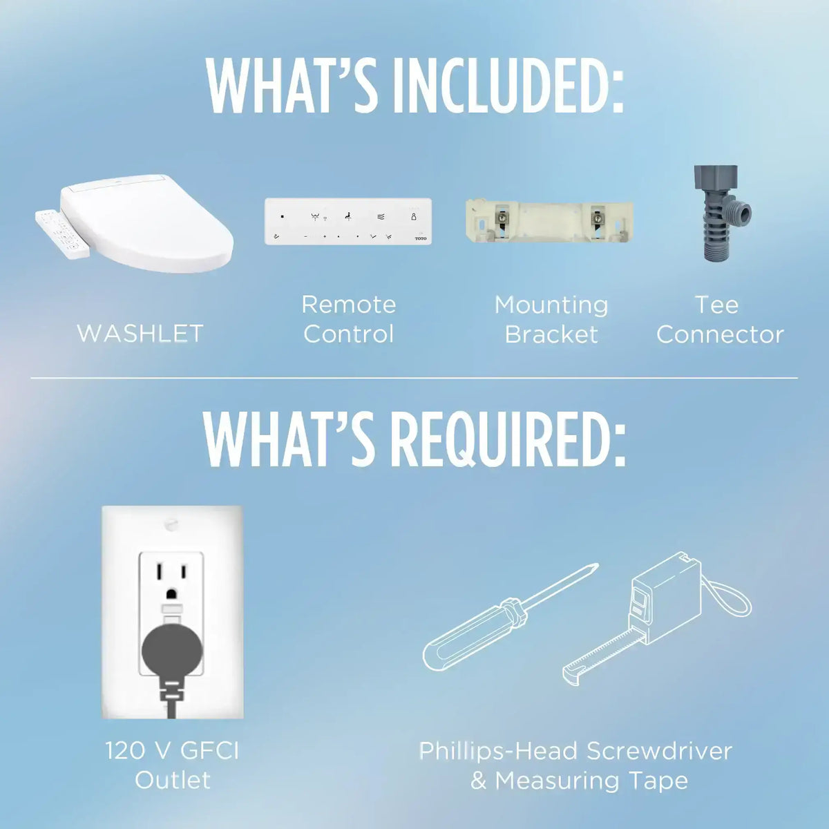 TOTO Washlet Wtat's Included