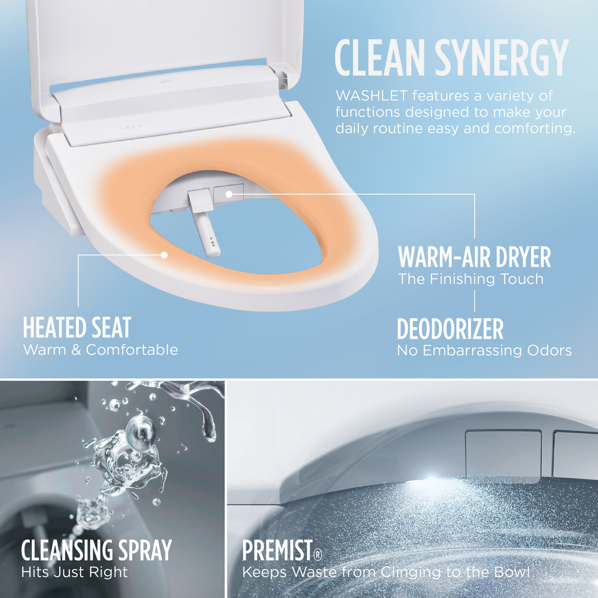 TOTO Connelly WASHLET+ S5 Two-Piece Dual Flush 1.28 GPF Universal Height Toilet with CEFIONTECT MW4943446CEMFG#01