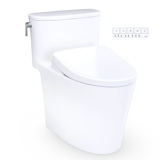 TOTO Aurora 1G WASHLET+ S7A One-Piece Elongated 1.0 GPF Universal Height Toilet MW6864736CUFG#01
