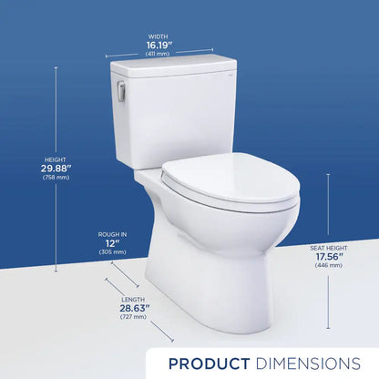 TOTO Glaston Two-Piece Elongated 1.0 GPF WASHLET+ Ready Universal Height Toilet with CEFIONTECT MS472124CUFG#12
