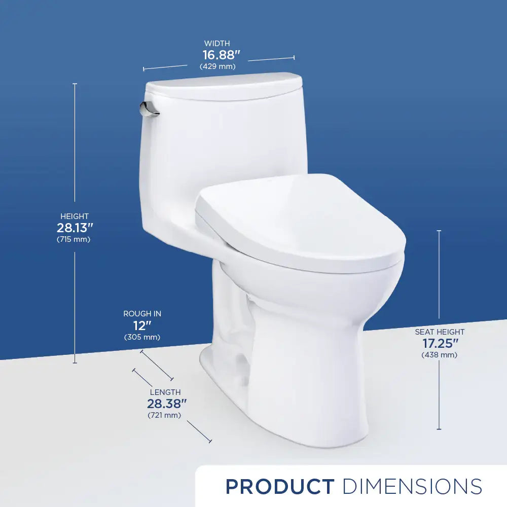 TOTO Ultramax WASHLET+ S7A 1.28 GPF Universal Height Toilet MW6084736CEFG#01