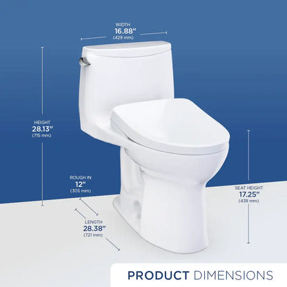 TOTO Ultramax WASHLET+ S7A 1.6 GPF Universal Height Toilet MW6084736CSFG#01