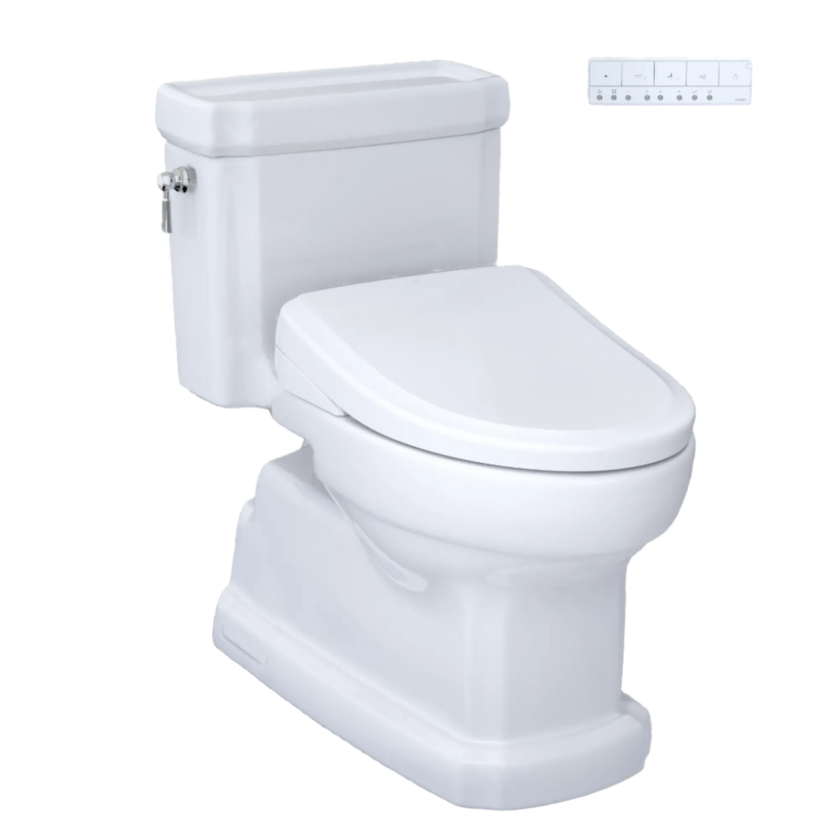 TOTO Eco Guinevere 1.28 GPF One-Piece Universal Height Toilet and S7A Classic Bidet Seat MW9744734CEFG#01
