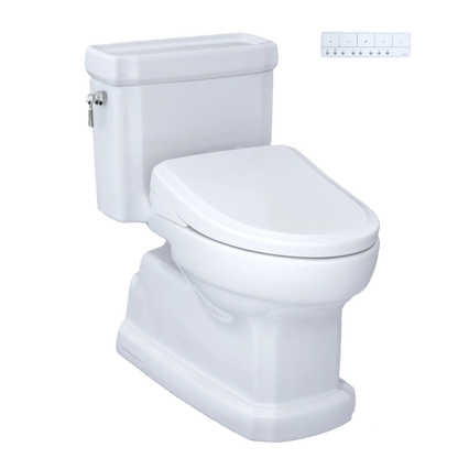 TOTO Eco Guinevere 1.28 GPF One-Piece Universal Height Toilet and S7A Classic Bidet Seat MW9744734CEFG#01