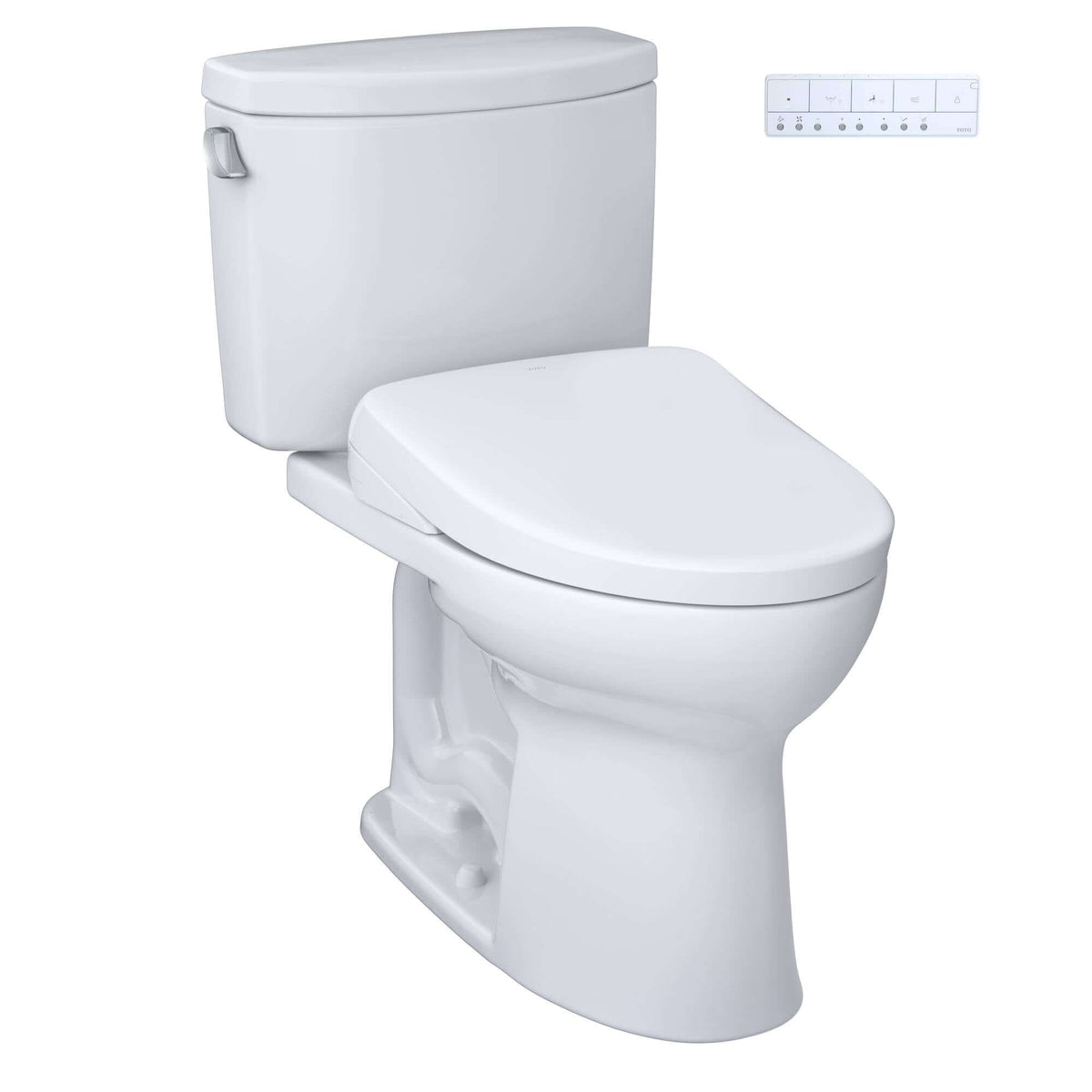 TOTO Drake II 1G Two-Piece 1.0 GPF Universal Height Toilet and S5 Contemporary Bidet Seat MW4544726CUFG#01
