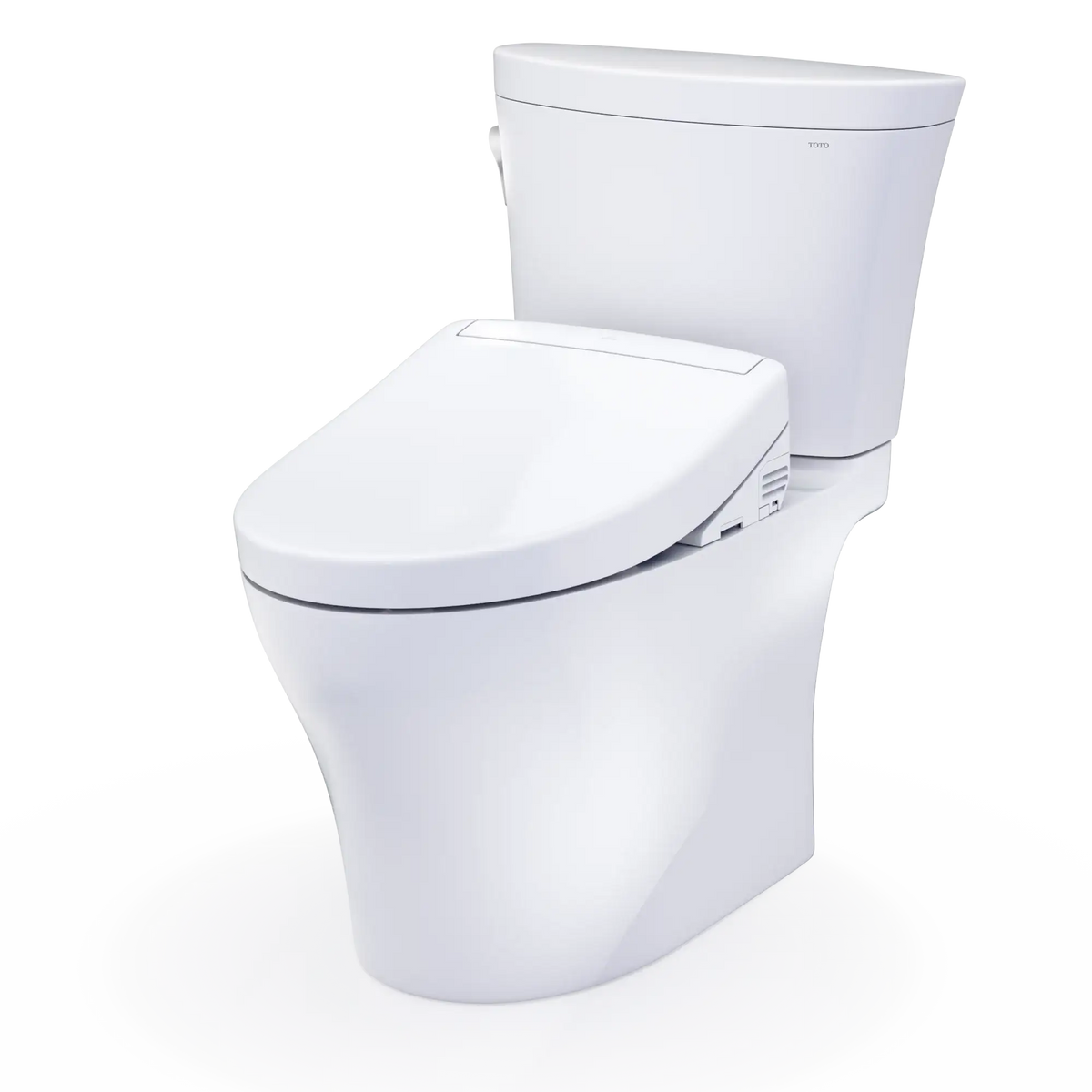 TOTO Aquia IV ARC Two-Piece Dual Flush 1.28 and 0.9 GPF Universal Height Toilet with S5 Contemporary Bidet Seat MW4483446CEMFGN#01