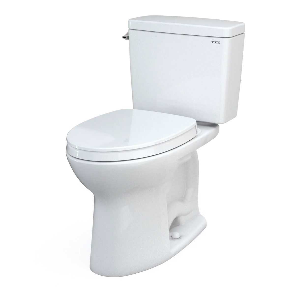 TOTO Drake Two-Piece Elongated 1.6 GPF Universal Height TORNADO FLUSH Toilet with CEFIONTECT and SoftClose Seat, WASHLET+ Ready, Cotton White MS776124CSFG
