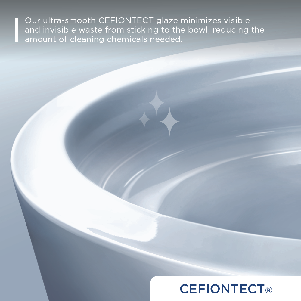 TOTO Ultramax WASHLET+ S5 One-Piece Elongated 1.6 GPF Universal Height Toilet with CEFIONTECT MW6083446CSFG#01
