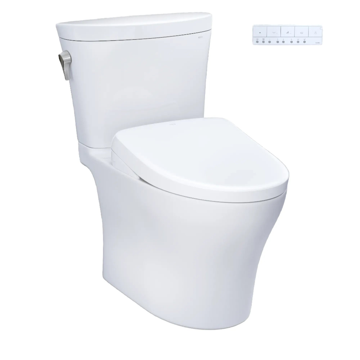 TOTO Aquia IV ARC Two-Piece Dual Flush 1.28 and 0.9 GPF Universal Height Toilet with S7A Contemporary Bidet Seat MW4484736CEMFGN#01 - EverFlow Bidets