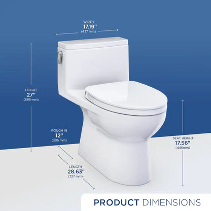 TOTO Redington One-Piece Elongated 1.0 GPF WASHLET+ Ready Universal Height Toilet with CEFIONTECT MS672124CUFG#12