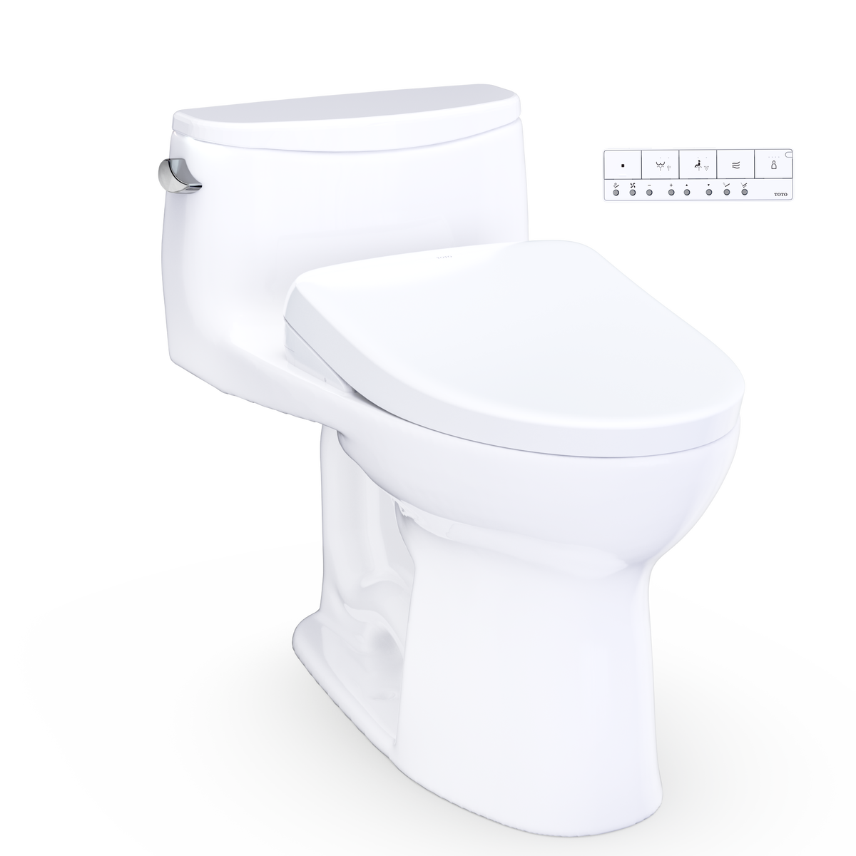 TOTO Ultramax WASHLET+ S7A One-Piece Elongated 1.28 GPF Universal Height Toilet MW6184736CEFG#01