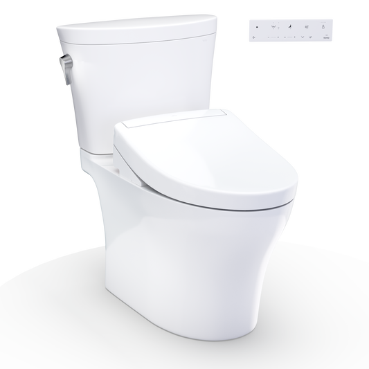 TOTO Aquia WASHLET+ S5 Two-Piece Elongated 1.28 and 0.9 GPF Standard Height Toilet MW4483446CEMFGN#01