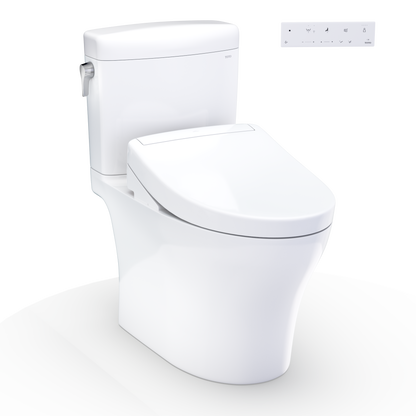 TOTO Aquia WASHLET+ S5 Two-Piece Elongated 1.28 and 0.9 GPF Standard Height Toilet MW4363446CEMFGN#01