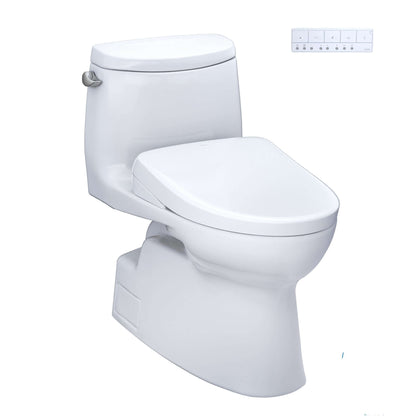 TOTO Carlyle II One-Piece 1.28 GPF Universal Height Toilet and S7 Contemporary Bidet Seat MW6144726CEFG#01 - EverFlow Bidets