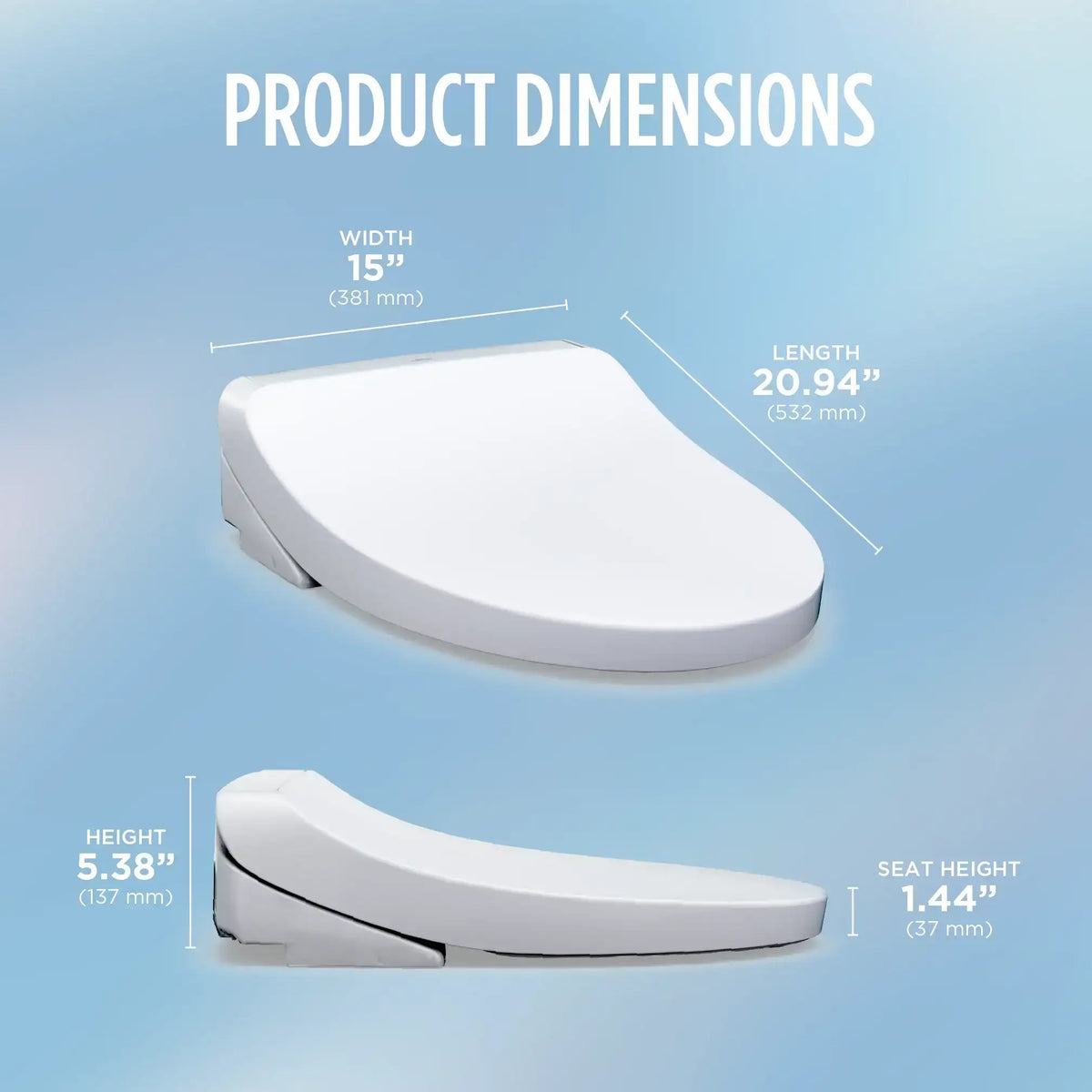 TOTO WASHLET KS5 Electronic Bidet Toilet Seat with Instantaneous Water Heating and Self-Cleaning Wand SW3216#01