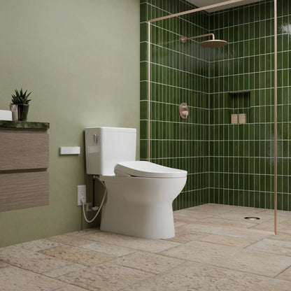 TOTO Glaston 1G WASHLET+ S7 Two-Piece Elongated 1.0 GPF Universal Height Toilet MW4724726CUFG#01