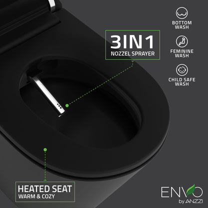 ANZZI ENVO Echo Smart Bidet Toilet - Matte Black Features