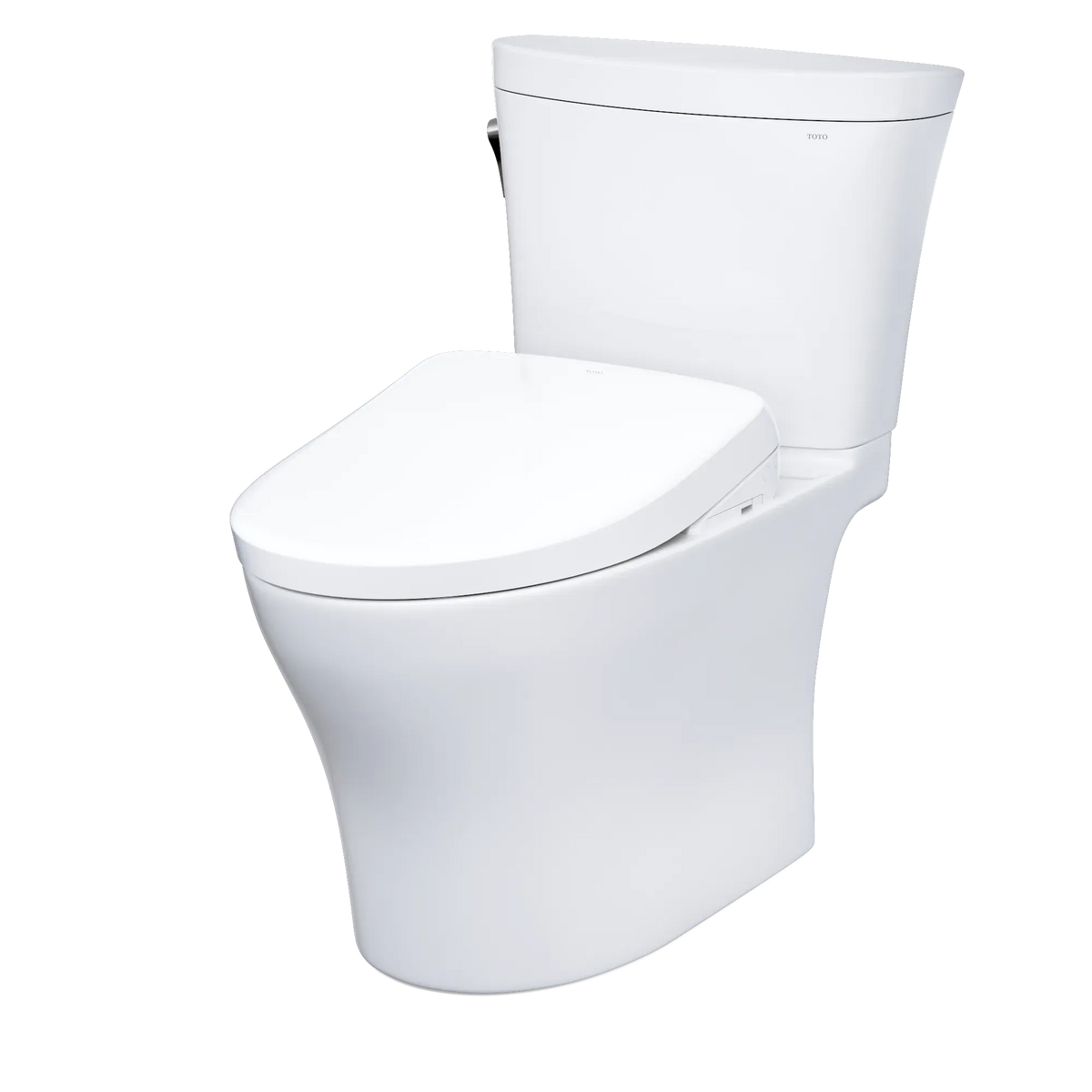 TOTO Aquia IV ARC Two-Piece Dual Flush 1.28 and 0.9 GPF Universal Height Toilet with S7A Contemporary Bidet Seat MW4484736CEMFGN#01 - EverFlow Bidets