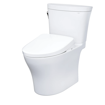 TOTO Aquia IV ARC Two-Piece Dual Flush 1.28 and 0.9 GPF Universal Height Toilet with S7A Contemporary Bidet Seat MW4484736CEMFGN#01 - EverFlow Bidets