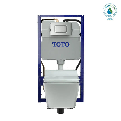 TOTO DuoFit in-wall dual-flush tank and carrier system with push-button flush plate for concealed installation