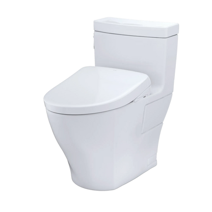 TOTO Aimes One-Piece 1.28 GPF Universal Height Toilet and S7A Bidet Seat MW6264736CEFG#01 - EverFlow Bidets