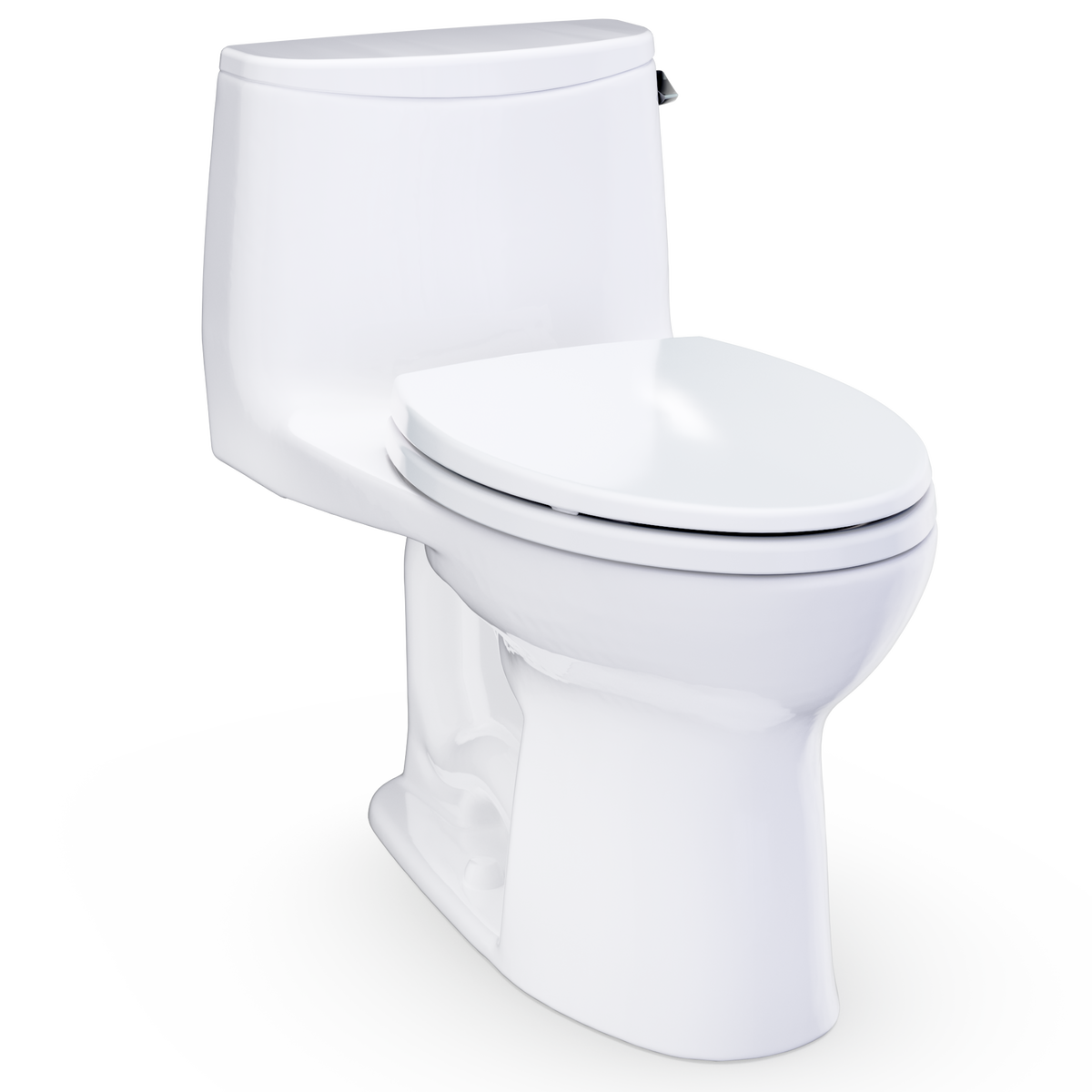 TOTO Ultramax WASHLET+ Ready One-Piece Elongated 1.28 GPF Universal Height Toilet with SoftClose Seat Right-Hand Lever MS608114CEFRG#01
