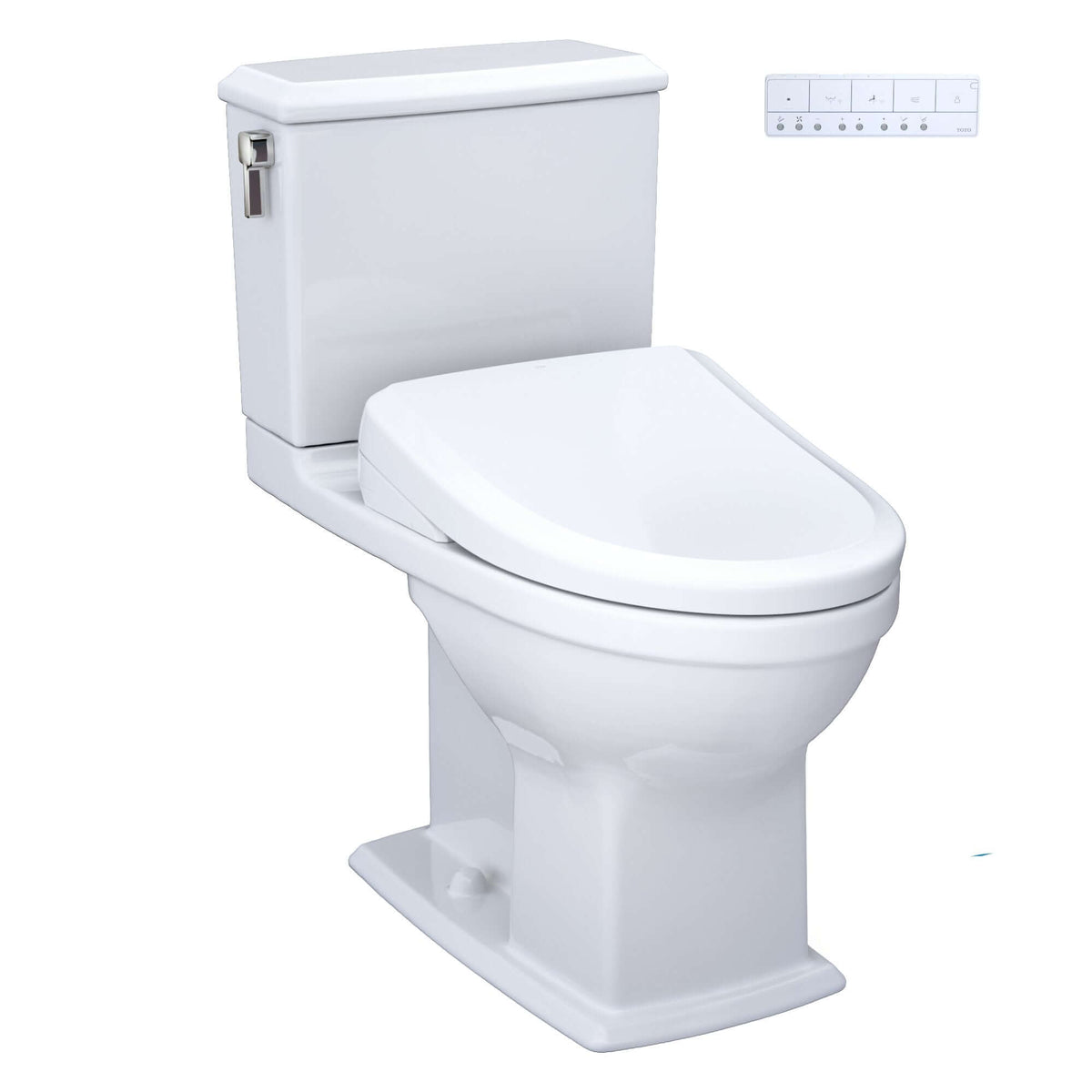 TOTO Connelly Two-Piece Dual Flush 1.28 and 0.9 GPF Universal Height Toilet with S7 Classic Bidet Seat MW4944724CEMFG#01 - EverFlow Bidets