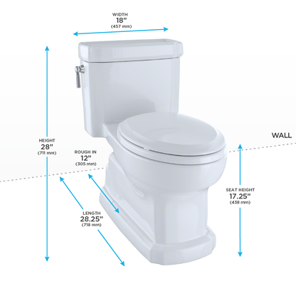 TOTO Guinevere One-Piece Elongated 1.28 GPF WASHLET+ Ready Universal Height Toilet with CEFIONTECT MS974224CEFG#12