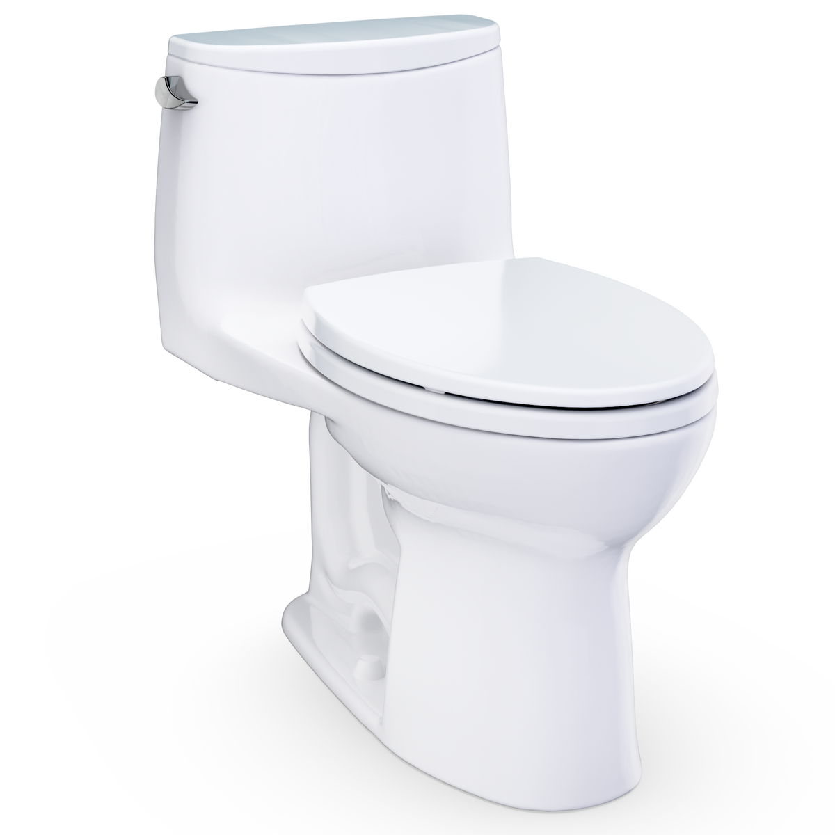 TOTO Ultramax WASHLET+ Ready One-Piece Elongated 1.6 GPF Universal Height Toilet with SoftClose Seat MS608114CSFG#01