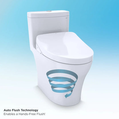 Infographic of TOTO Auto Flush technology enabling a hands-free flush